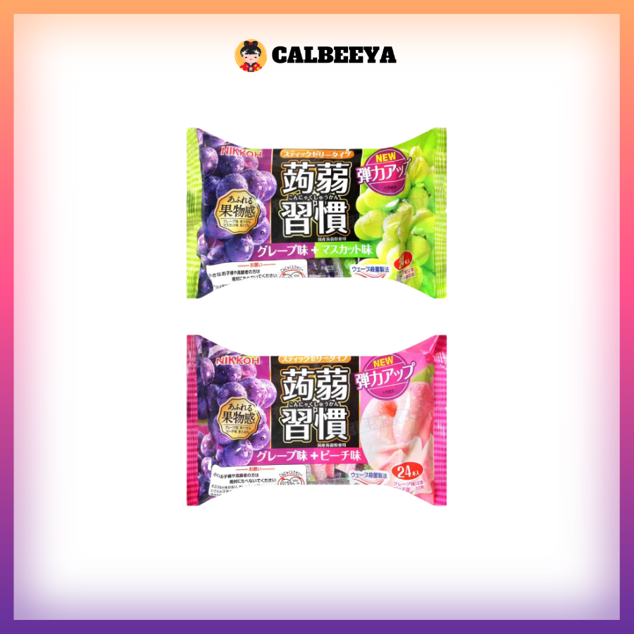 NIKKOH Konjaku Jelly 15gx25p (Muscat & Grape, Peach & Grape)