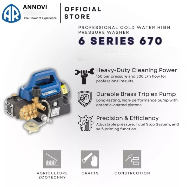 ANNOVI REVERBERI [2,500 W] (160 bar) 6 SERIES 670 Pressure Washers