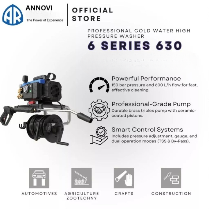 ANNOVI REVERBERI [2,600 W] (150 bar) 6 SERIES 630 Pressure Washers