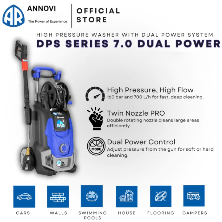 ANNOVI REVERBERI [2,800 W] (160 bar) DPS SERIES 7.0 DUAL POWER Pressure Washers