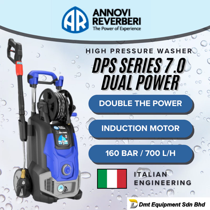ANNOVI REVERBERI [2,800 W] (160 bar) DPS SERIES 7.0 DUAL POWER Pressure Washer Water Jet