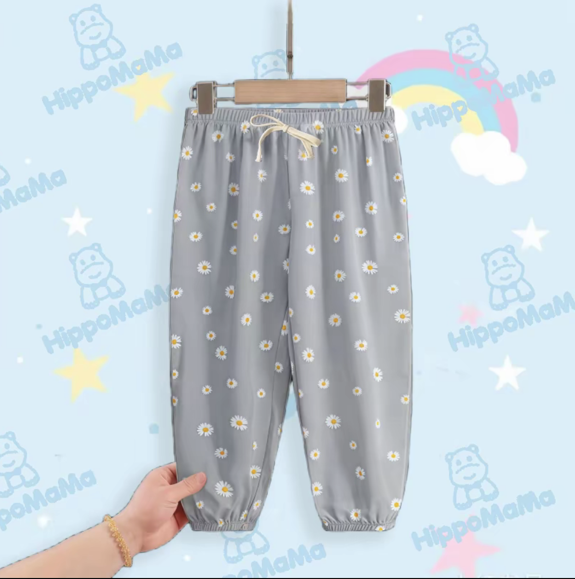 Kids Pant 100cm - Grey with design