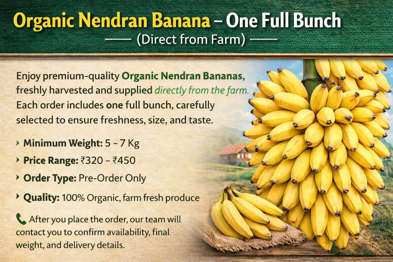 [Pre -Order] ஒரு குலை Ethan Banana – ஏத்தன் பழம்