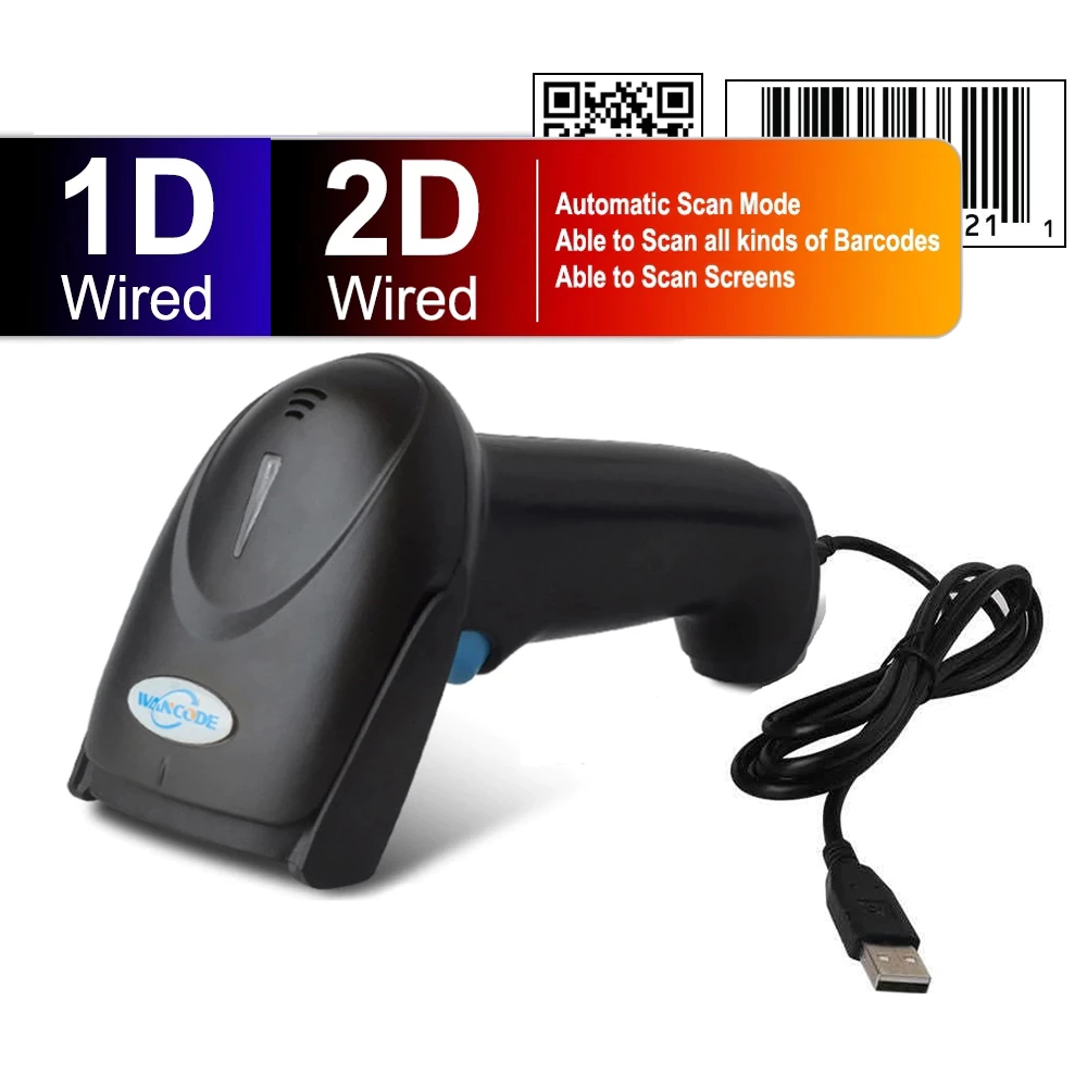Barcode Scanner 2D 1D QR Wired Barcode Scanner