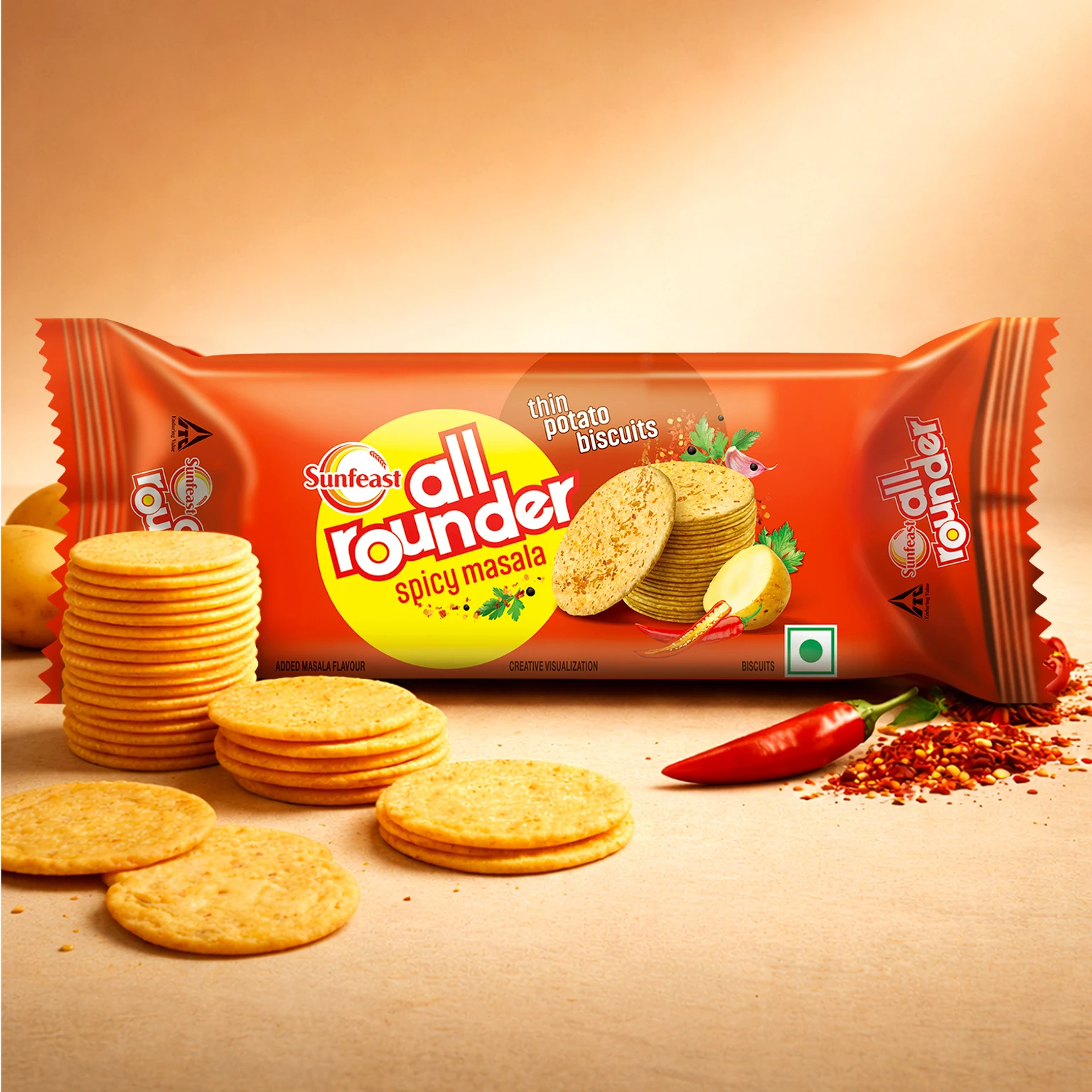 Sunfeast All Rounder, Thin Light Potato Biscuit