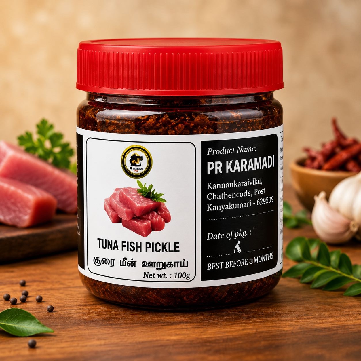 Tuna Fish Pickle - 100gm (சூரை மீன் ஊறுகாய் - 100gm)