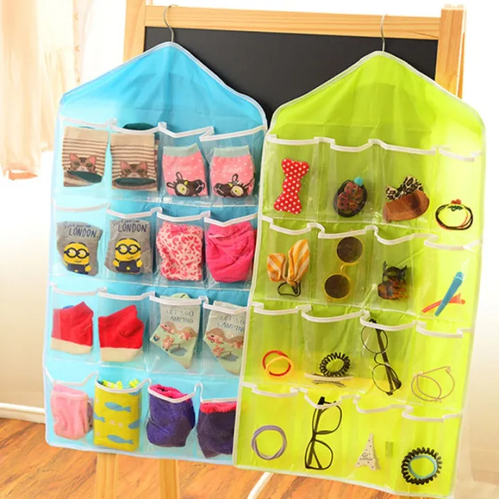 M-Mall 16 Pockets Grids Door Hanging Bag Shoe Rack Hanger Storage Organizer