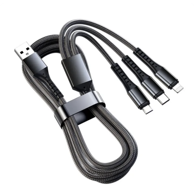 Super Fast Charging Three-In-One Data Cable Car Multi-Function USB Charger for Apple Huawei Xiaomi Android Mobile Phones