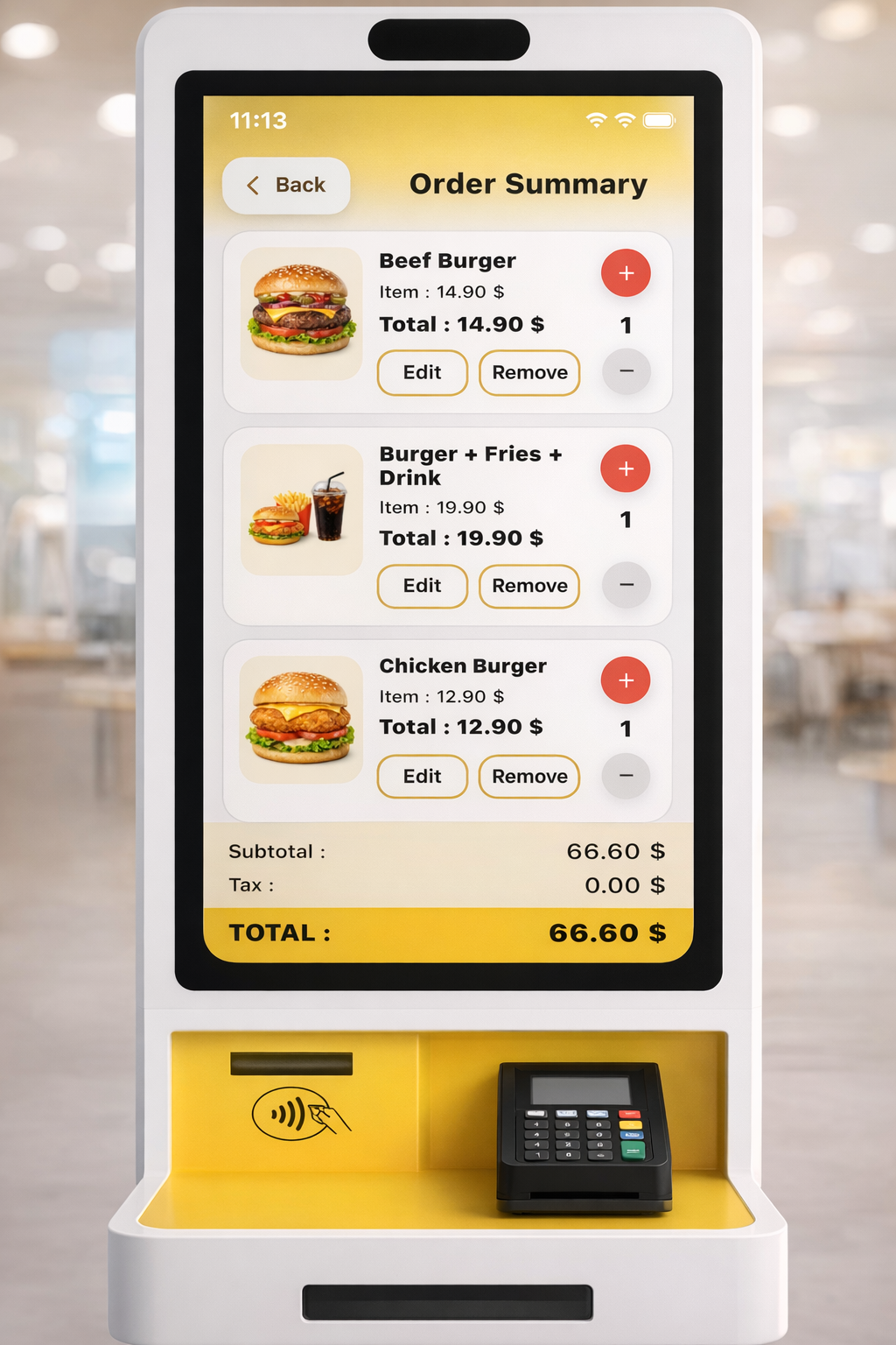 POS2U Kiosk F&B Screen 3